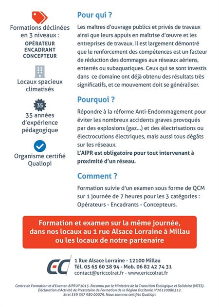 Formation AIPR - Millau Aveyron Eric Colrat